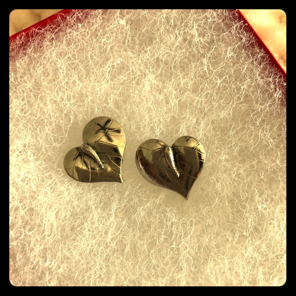Sterling silver heart shaped earrings